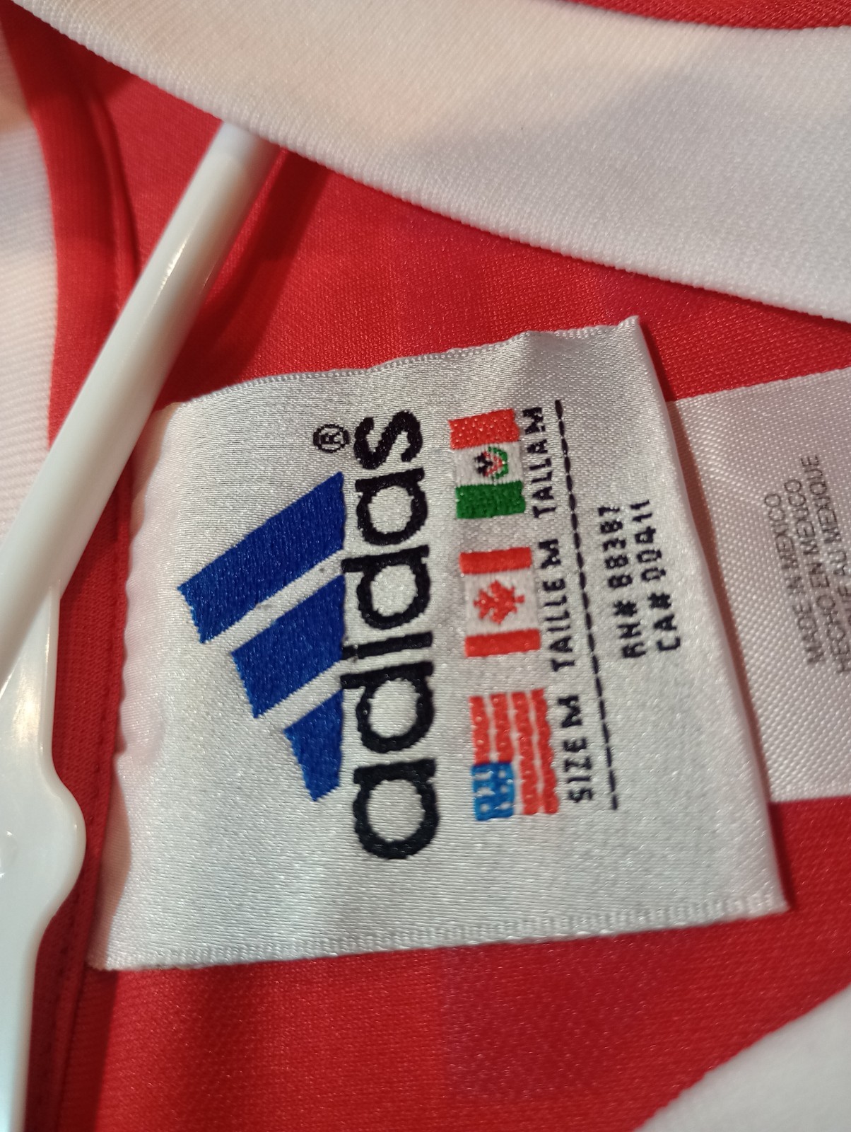 Vintage Adidas Soccer Jersey Medium Red 2002-03 Le Club Francias De FMHS Futbol thumbnail 6