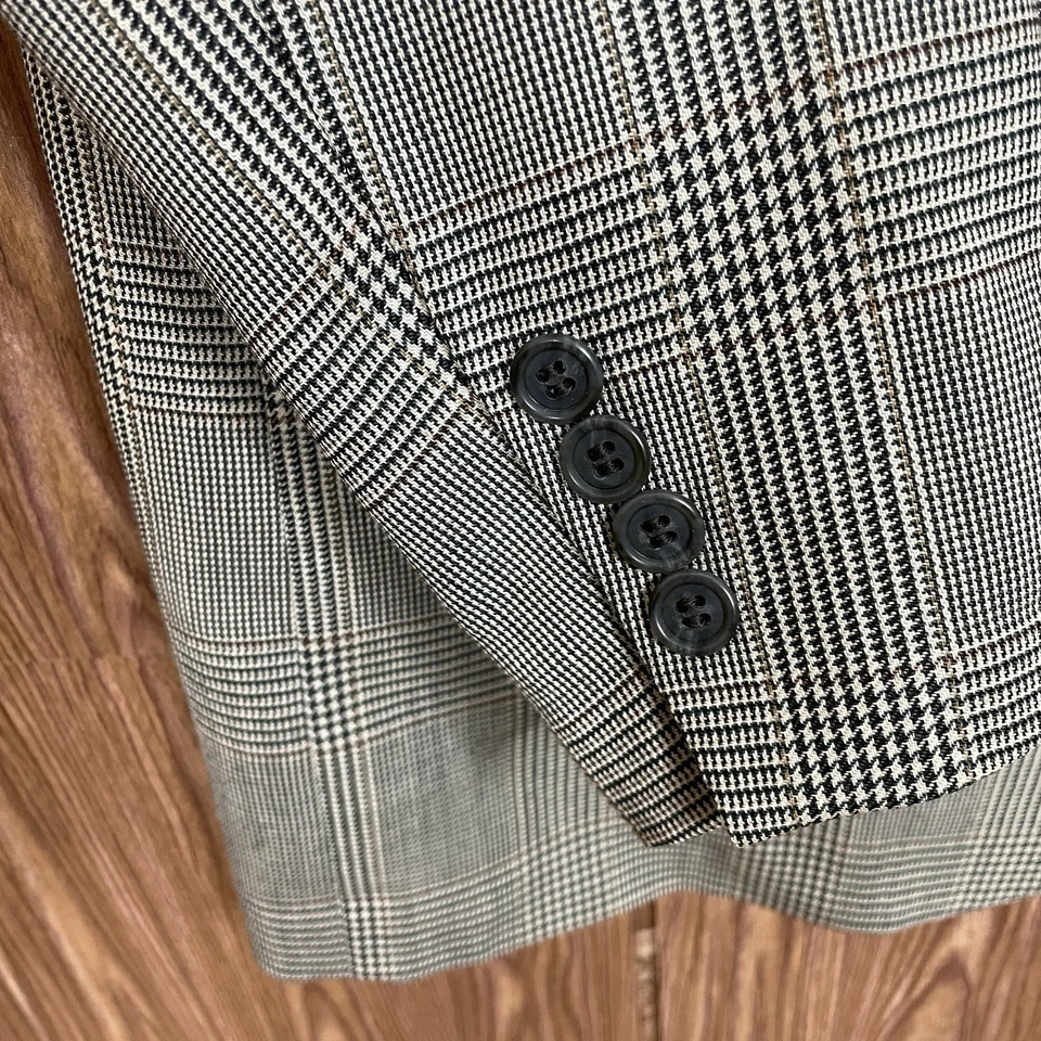 Cricketeer Sport Coat Mens 46L Green Multicolor Plaid USA Made Two Buttons - Image 4 of 4