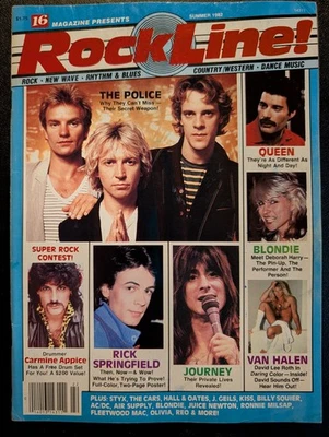 16 Magazine's RockLine Summer 1982 The Police KISS Queen Journey Van Halen Cars - Image 1 of 4