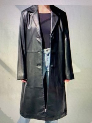Siena Studio women's full length black leather coat with Thinsulate