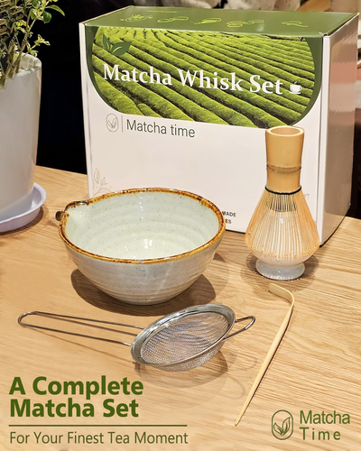 Matcha Whisk Set with Matcha Bowl, Matcha Whisk Holder Matcha Bamboo Whisk, Scoo - Picture 2 of 12