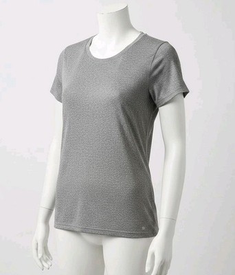 Be Inspired Women s Large Gray Space Dye Performance T-Shirt Short Sleeve Active