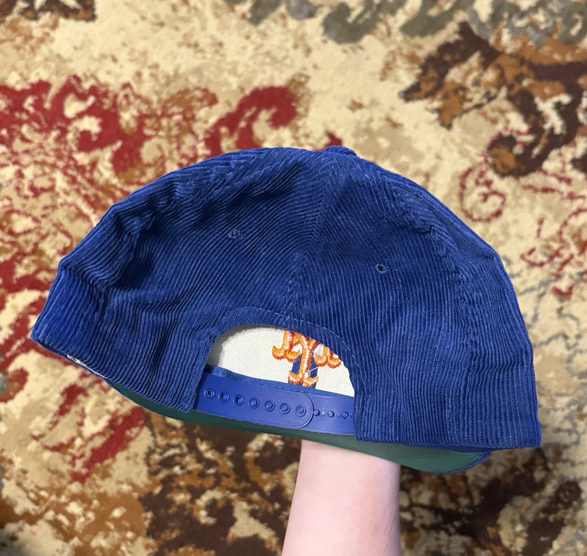帽子 90s corduroy Casquette Vtg 90s New York Mets Annco MLB Plain Logo Corduroy Snapback Hat