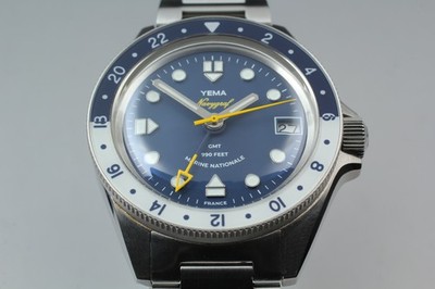 [w/Box, Paper ] YEMA Navy Graph Marine National GMT YNAV23MN-AMS Auto Date Watch
