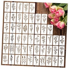 Botanical Flower Stencils for Crafts Small Wildflower Floral Paint 50 flowers 2