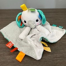 Bright Starts Ribbed Grey Elephant Plush Lovey