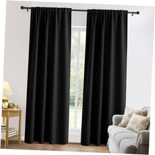 Curtains 84 inches Long for Bedroomout Window 52"W x 84"L Pack of 2 Black