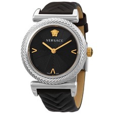 Versace V-Motif Quartz Black Dial Ladies Watch VERE01620
