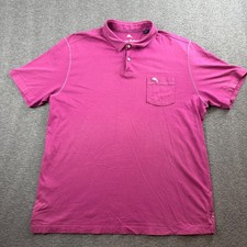 Tommy Bahama Polo Shirt Mens XL Pink Pima Cotton Short Sleeve Pocket Marlin Logo