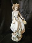 New ListingRetired Lladro' "A Sunday Stroll" Lady with Dog & Flower Basket Large