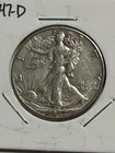 1947-D Walking Liberty Half Dollar Silver 50C XF-AU Original Surfaces
