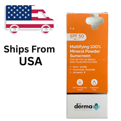 The Derma Co Mineral Powder Sunscreen SPF 50 Powder 4g | Matte Finish | Free Shi