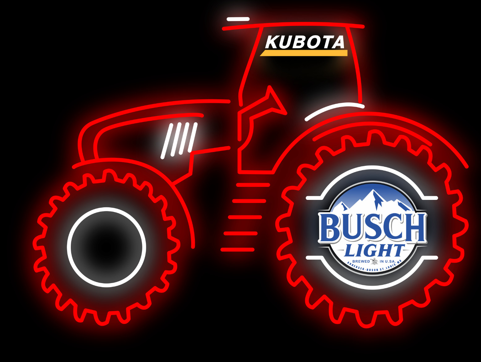 US Stock Kubota Farm Tractor Light Vivid LED Neon Sign With Dimmer Hanging 30"