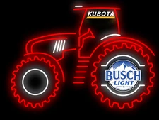 Kubota Farm Tractor Busch Light Vivid LED Neon Sign With Dimmer 30"x20"