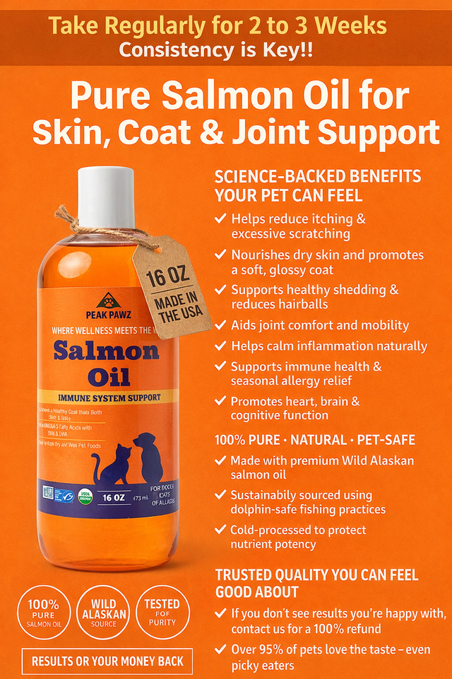 Salmon Oil for Dogs 16 oz Fresh Batch Fish Oil Alaska Salmon Oil for ...