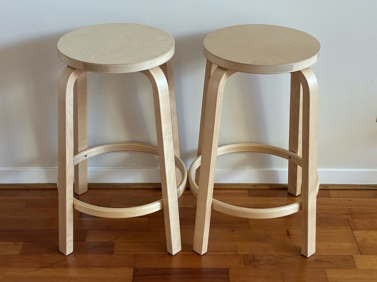 Artek Bar Stool 64 by Alvar Aalto - Lacquer Birch Veneer | eBay