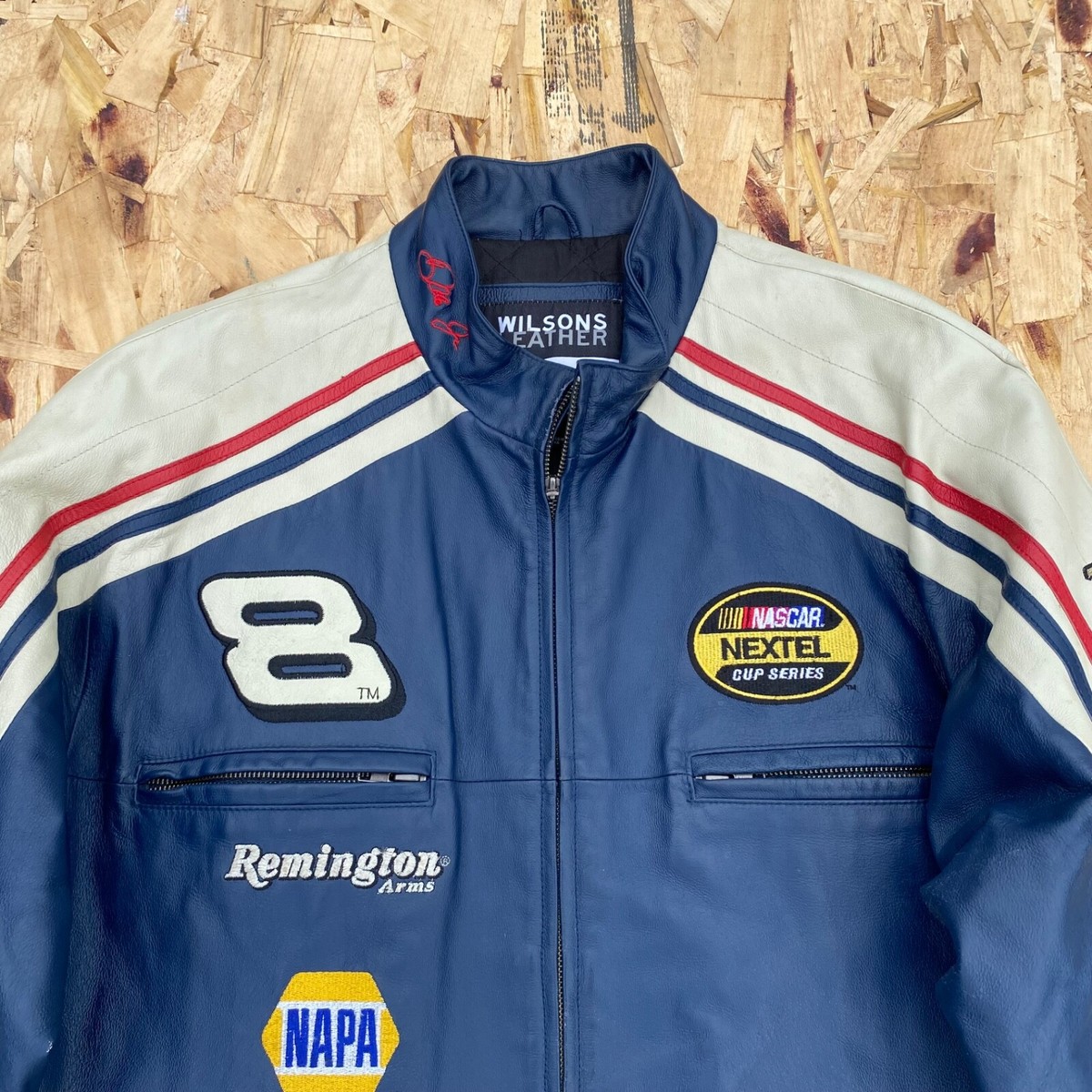 Wilsons Leather Nascar Jacket Long Sleeve Full Zip Dale