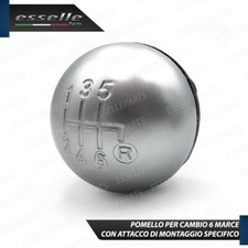Pomello Leva Cambio 5 Marce + Retro In Argento Satinato Per Fiat 500 E 500C (2007-2018) - 1neiSmartech