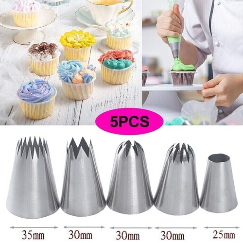 5X Large Size Icing Piping Nozzles Tips Pastry Cake Sugarcraft Decorating Set - Picture 4 of 9