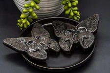 Silver Sheen Obsidian - Skull Butterfly