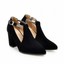 thumbnail 15 - Glam Ladies Pointy Toe Block Heels Solid Knitting Buckle Strap Faux Suede Shoes