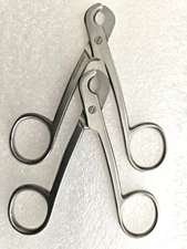 2-Units White Toe Nail Scissors 4.5" Animal Nail Clipper grooming For Veterinary