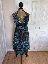 Vintage Star by Julien Macdonald Halter Neck Animal Print Dress Size 12
