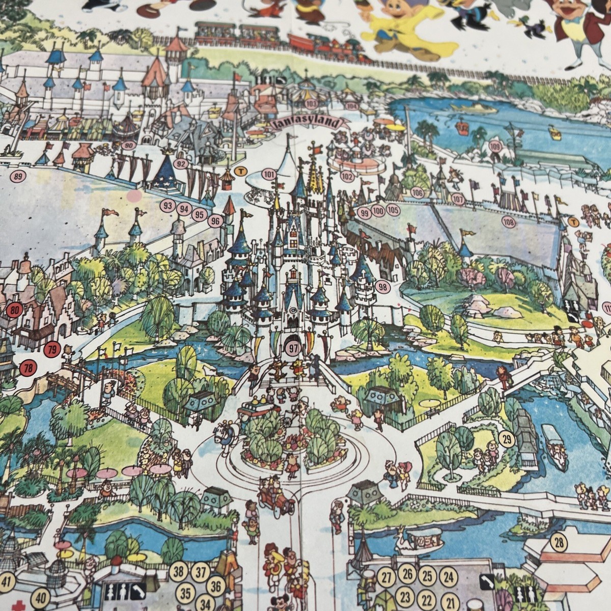 レア・パーク地図『米国ウォルト・ディズニーワールド(1979』&ステッカー中古品 レア・パーク地図『米国ウォルト・ディズニーワールド(1979