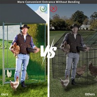 XXL Large Metal Chicken Coop Walk-In Chicken Run Hen Poultry Cage 19.7x9.8x8.9ft 13