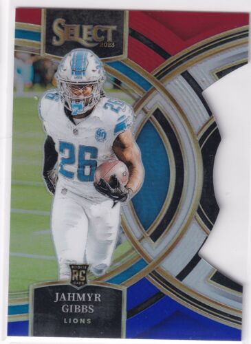 2023 Select Jahmyr Gibbs Premier Level Red White & Blue Prizm Die Cut SP Lions