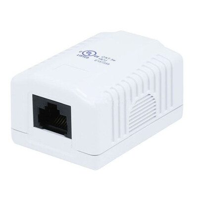 1-Port CAT5e RJ45 Keystone Jack Loaded Surface Mount Box SMB White - 1-100 Lot