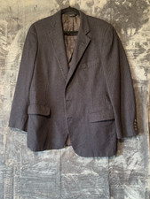 Chaps Ralph Lauren Wool Blazer Sport Coat Suit Jacket Gray Pin Stripe 42 FLAW