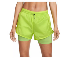 Womens NIKE DRI-FIT Tempo running shorts Boxer Lined Size XL Bright Green