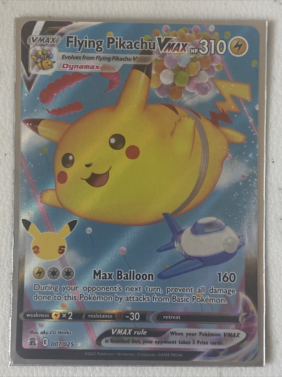 Flying Pikachu VMAX 007/025 NM/M Celebrations Pokemon Card Flying Pikachu VMAX 007/025 NM/M Celebrations Pokemon Card
