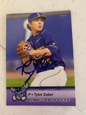 Tyler Zuber Signed Card 2019 Wilmington Blue Rocks Team Card IP Auto