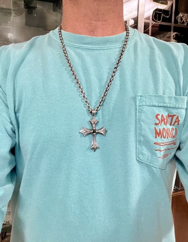 LETZTER Soffer Ari Kreuz Anhänger Diamanten Saphir Chrom 925 Herzen HERGESTELLT IN DEN USA - Bild 10 von 12