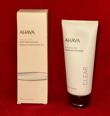 AHAVA Time to Clear Purifying Mud Facial Mask 3.4 fl.oz NIB - MSRP $39