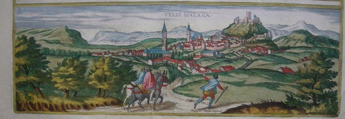 Malaga Vejer de la Fra altkolorierter Kupferstich Braun Hogenberg 1575 Espana - Picture 2 of 5