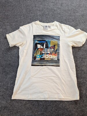 Adidas Originals T Shirt Mens M White Graphic Print IB1404 Short Sleeve |  eBay