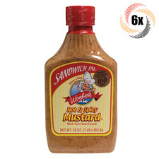 6x Flaschen Woeber's Hot & Spicy Geschmack Vollkorn Senf | Sandwich Pal | 16oz