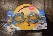 Light Blue With Yellow Strap, What Kids Want! Brand, Swim Goggles, Size 4+