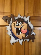 Taz Tazmanian Devil Wooden hand cut plaque wall art themed room Looney Tunes