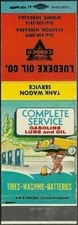 CONOCO gas station ~ LUEDEKE OIL CO. ~ vintage matchcover WISNER, NE nebraska