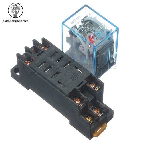 10A AC 220V Coil Power Relay DPDT LY2NJ HH62P HHC68A-2Z With Socket Base - Picture 27 of 31