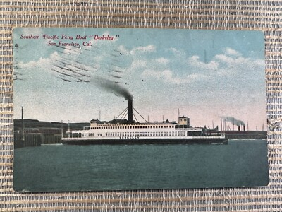 #ad Southern Pacific Ferry Boat Berkeley San Francisco California Ship Postcard $5.49