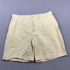 Polo Golf Ralph Lauren Shorts Mens 38 Yellow Pinstripe Seersucker Chino 9 Inch