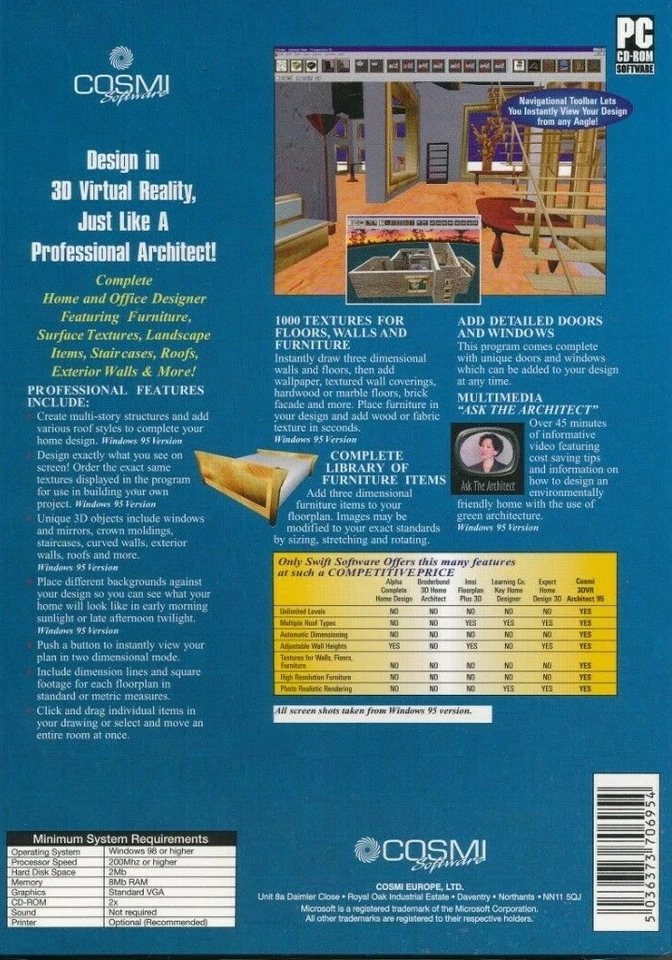 3D Architect - Interior & Exterior Plan Designer PC CD-ROM (Disc in Sleeve) - Image 2 of 3