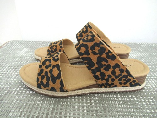 Lucky Brand Wyntor Animal Print Slip Sandals Straps Shoes 6.5 M NWT - Picture 3 of 11