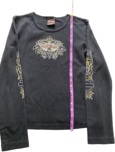 Harley Davidson Youth Large Black Long Sleeve T-Shirt X2 Motorcycles 105yrs - Picture 2 of 19