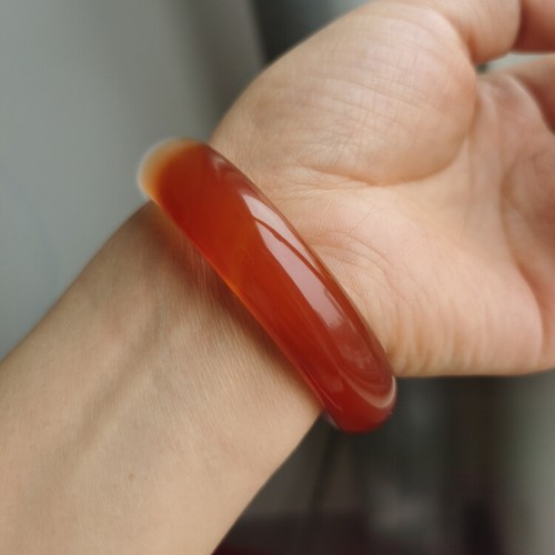 New 56mm-62mm Beautiful Natural Red White Jade Agate chalcedony Bangle Bracelet - Picture 3 of 19
